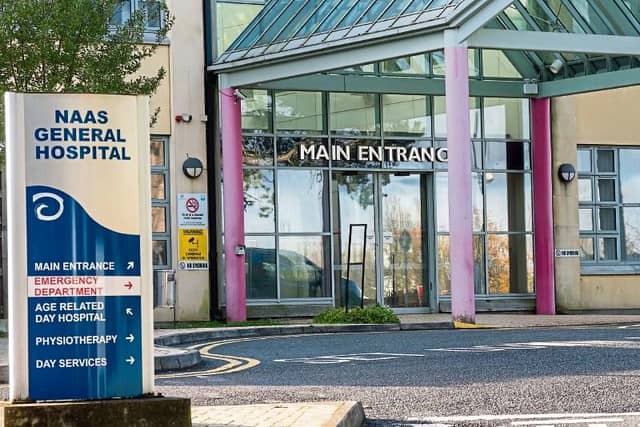 The woman was taken to Naas General Hospital (Pictured above)