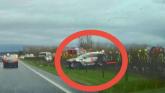 LATEST: Car ends up in central median on Kildare motorway 