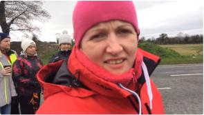 WATCH: Cork mum Vera Twomey reaches Kildare on her walk to Dáil to get medicine for her sick daughter