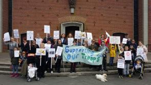 Over 30 members of Kildare army families protest at Curragh today