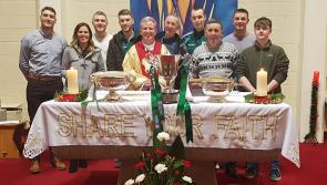 Moorefield Christmas miracle! Leinster Senior Club Cup hoisted at Newbridge mass this morning