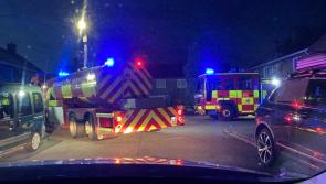 Firefighters  tackle car blaze in Naas