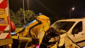 PHOTOS: Kildare gardaí arrest drunk driver who crashed into road work vehicle