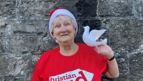 Straffan parishioner hangs 'dove of peace' for Christian Aid