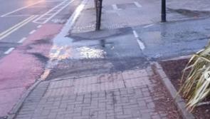 Visible water issue outside of town hall in Kildare reported to Uisce Éireann 