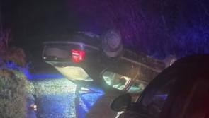 Car crashed and overturned on Kildare road 