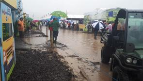 Watch: Paths at the ploughing championships now being closed due to flooding