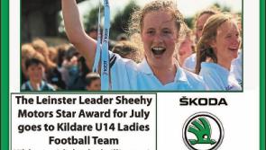 Kildare U14 Ladies All Ireland champs win Leinster Leader-Sheehy Motors July Sports Award