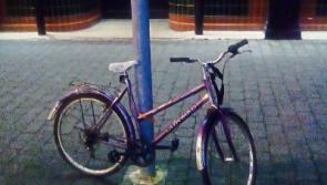 The pole and the lonely bike ... united on the Main Street of Newbridge