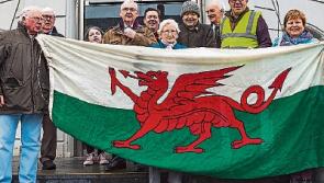 Attack of the Dragons! Welsh flag flutters at Naas Town Hall