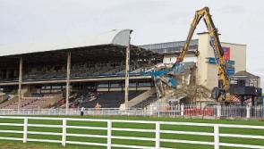 AMAZING PICTURES: Work begins today on demolishing the Curragh racecourse grandstand