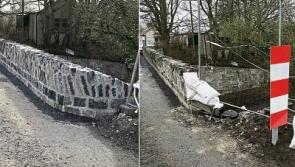 UPDATED: Car hit brand new wall of bridge at Leinster Aqueduct