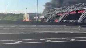 WATCH: Fire at M7 toll bridge that Kildare motorists use 
