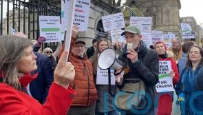 Tutors gather at Leinster House to protest against ‘ridiculous’ work conditions