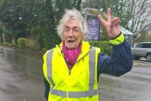 PICTURES: Peace protester (91) on 220km walk arrives in Kildare after stop in Portlaoise