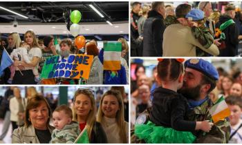 PICTURES: Friends and family welcome Irish troops home from Lebanon at Dublin Airport