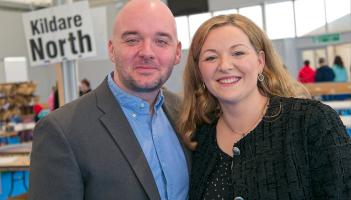 New Kildare North TD Aidan Farrelly with his wife Aisling 
