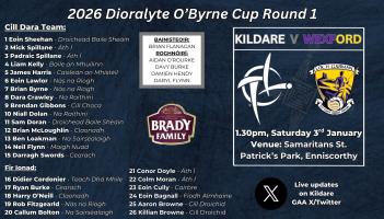 Kildare team to play Wexford in O'Byrne Cup opener named