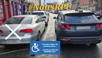 Motorist reprimanded by garda&iacute; for parking in disabled bay located in Kildare 