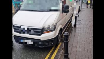 Delivery driver illegally parked in this Kildare town