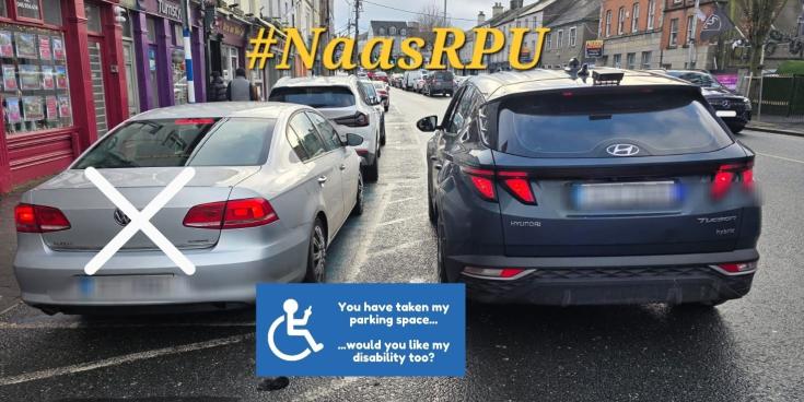 Motorist reprimanded by garda&iacute; for parking in disabled bay located in Kildare 