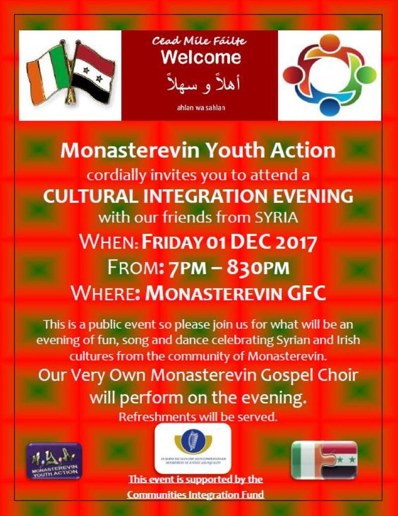 Monasterevin Youth Action to host second refugee integration evening