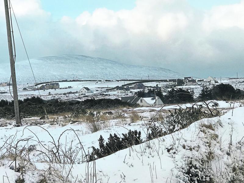 Scattered falls of sleet and snow in Donegal today