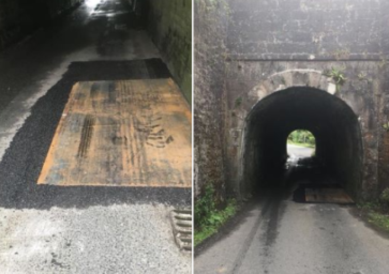 'Temporary fix' put in place over sinkhole on Offaly road 
