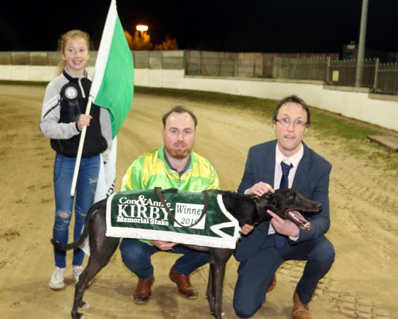 Kildare dog  trainer Robert Gleeeson wins €10,000 Kirby Stake at Limerick Track