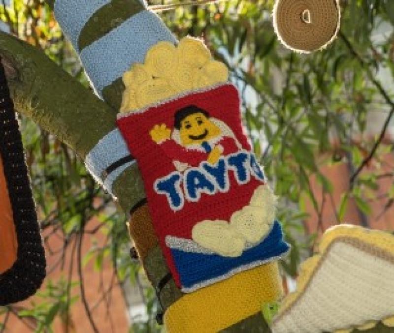 MISSING Knitted Tayto packet nicked from Newbridge Yarn Bomb display