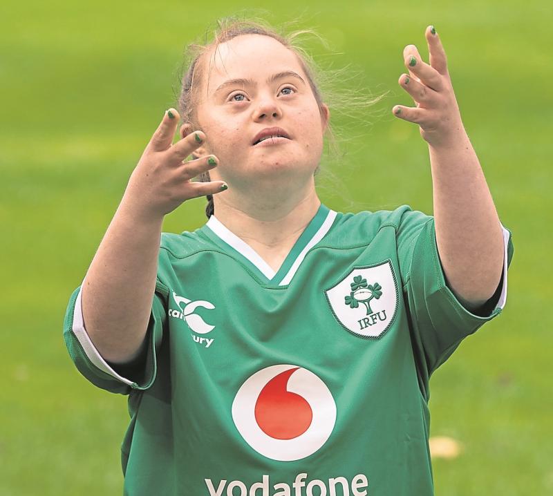 Jennifer Malone represents Kildare on Ireland's Rugby Ball