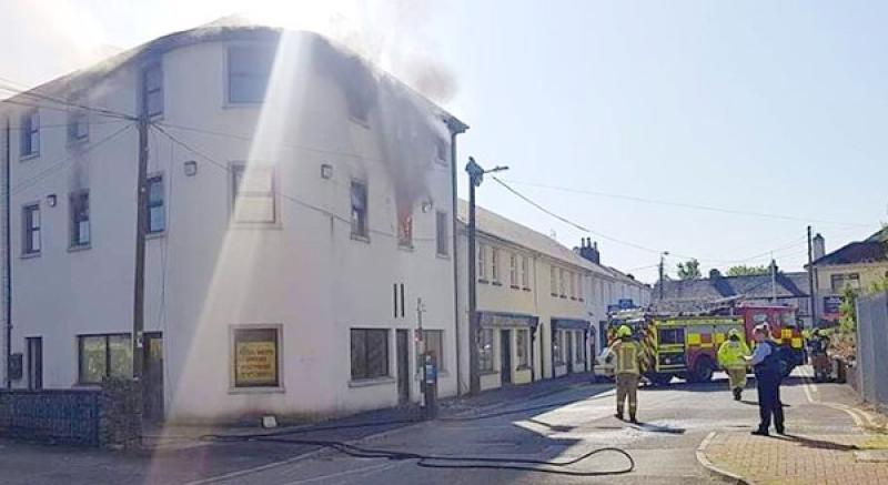 Kildare Fire Service responds to blaze in apartment block in Athy on Monday 