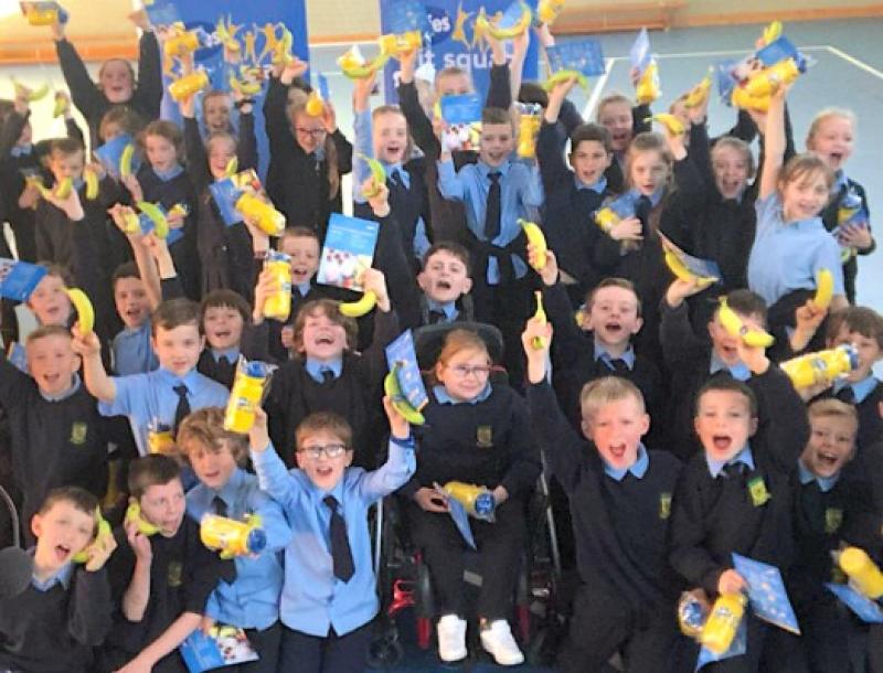 Fitness expert helps Naas school pupils go bananas!