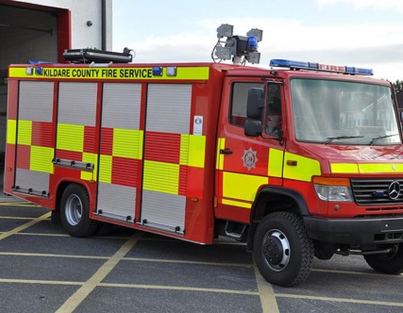 Car fire in Kildare Village overflow car park  responded to by Kildare Fire Services