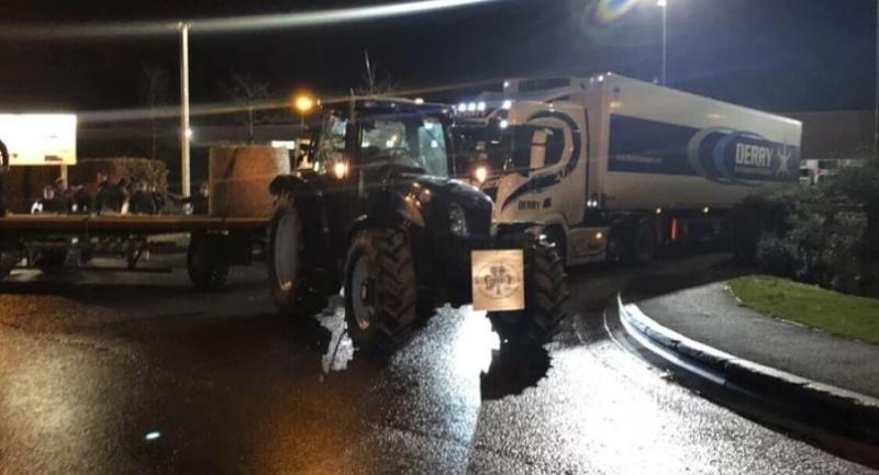 Angry farmers block Aldi distribution centre in Naas