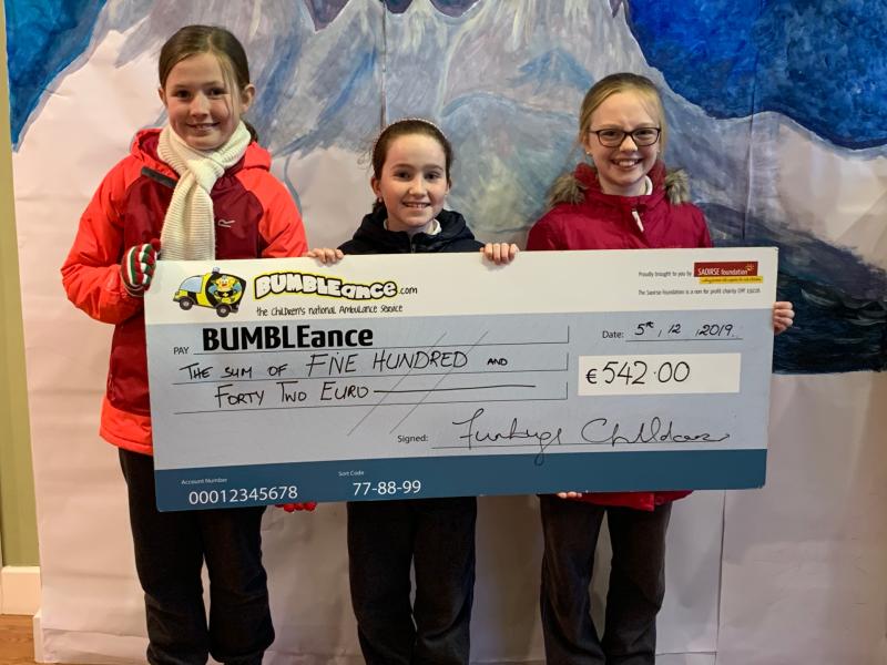 Three Kildare students raise over €542 in aid of BUMBLEance.