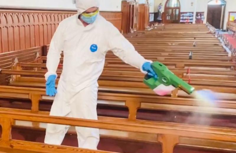 VIDEO: Newbridge churches using fog machine to deep clean against Covid-19