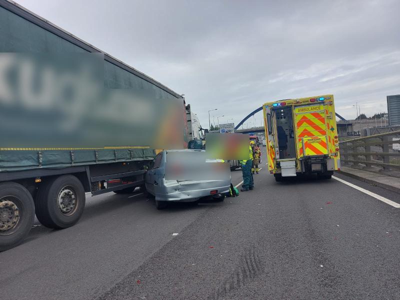 TRAFFIC:  Car in collision with HGV on N7 
