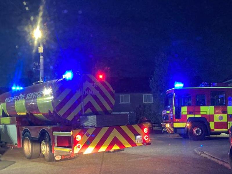 Firefighters  tackle car blaze in Naas