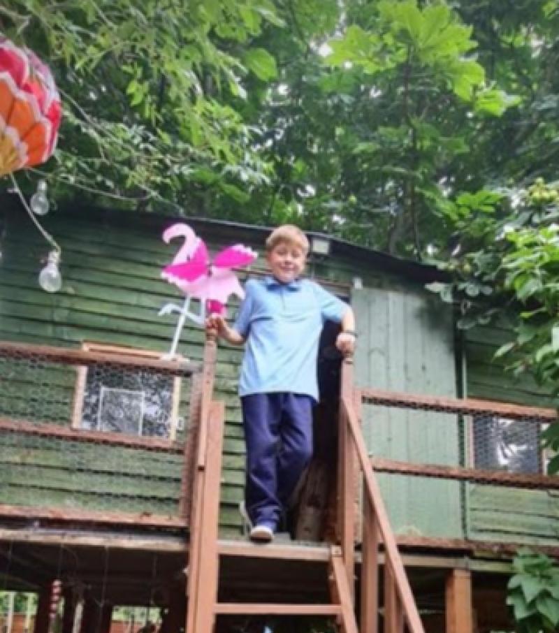 Schoolboy and grandfather built a treehouse during Covid-19 lockdown 
