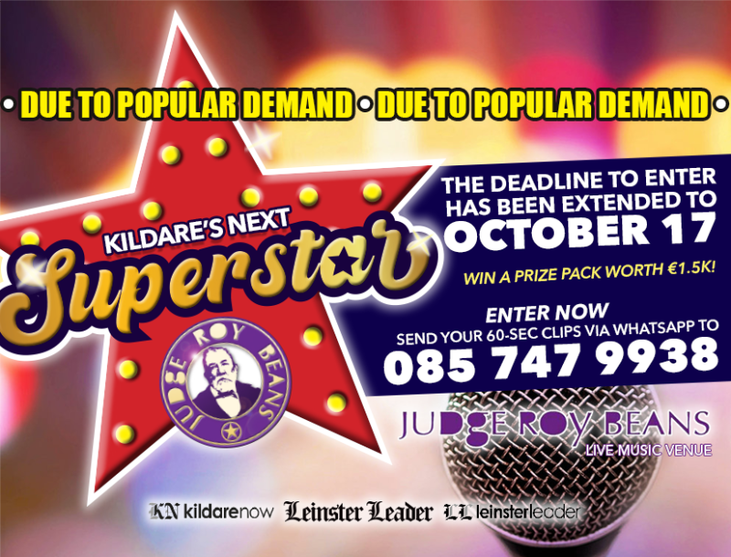 Deadline extended to enter Kildare's Next Superstar talent search