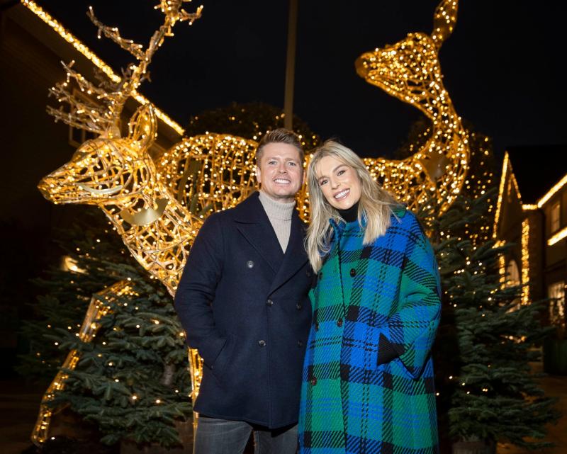 Pippa O'Connor and Brian Ormond turn on Christmas lights at Kildare Village