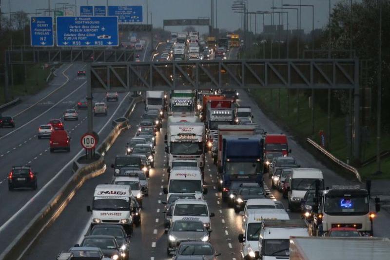 traffic evening M50 motorway
