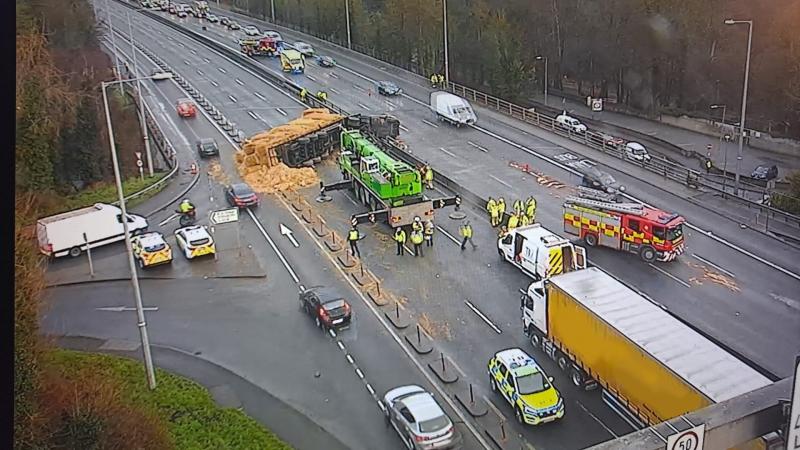 Delays for morning commuters as lorry overturns on N4 motorway 