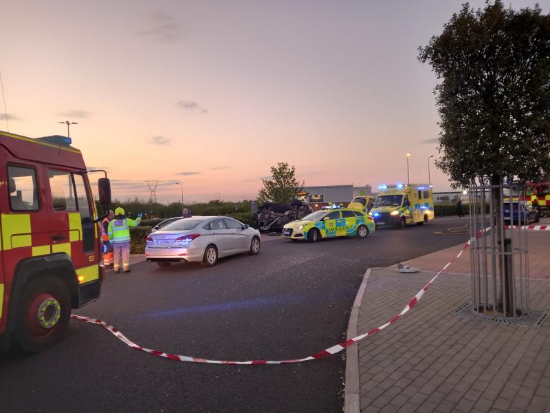 BREAKING: Terrifying crash as car leaves road and overturns in Kildare supermarket car park