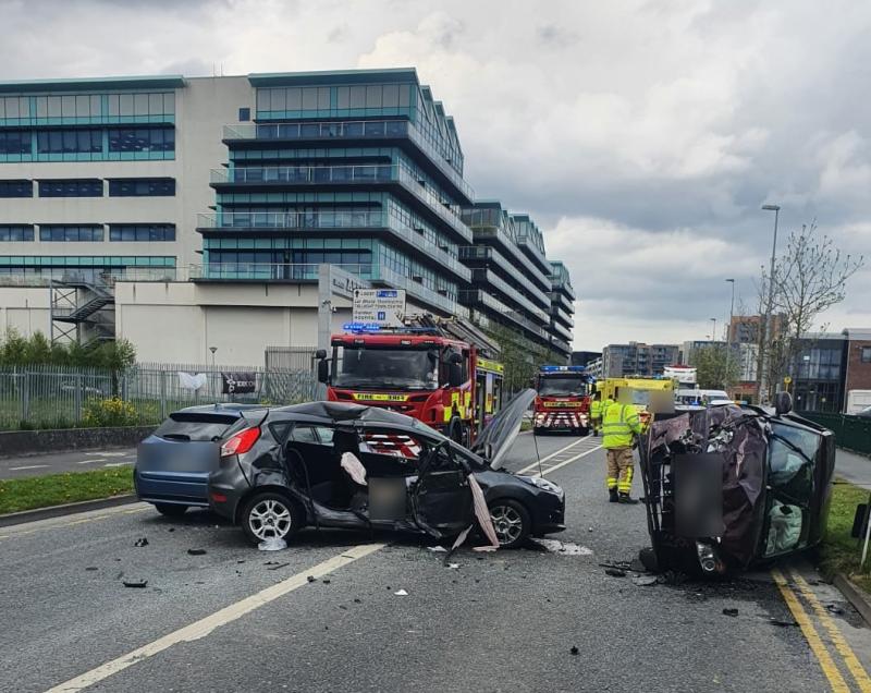 Three-car collision blocked busy route between parts of Kildare and Tallagh yesterday 