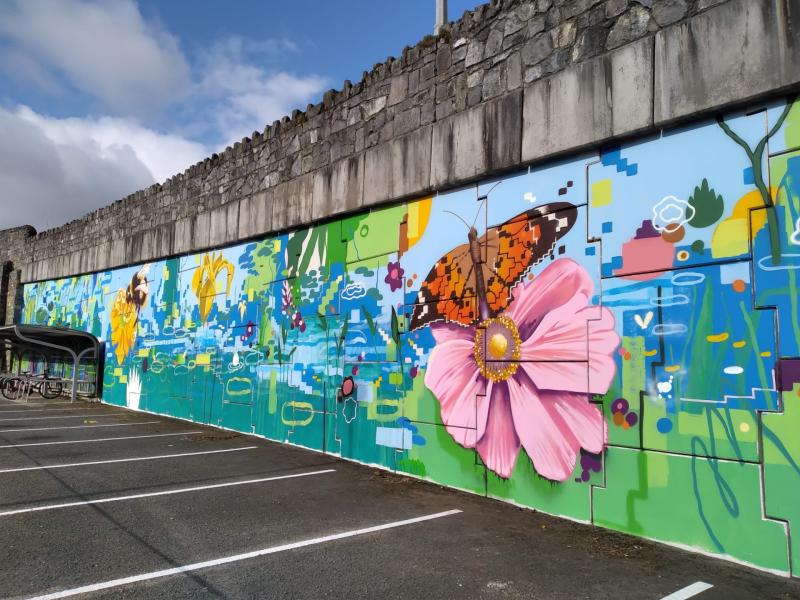 Iarnród Éireann and Tidy Towns group unveil new street art at Sallins & Naas, Kildare, train station
