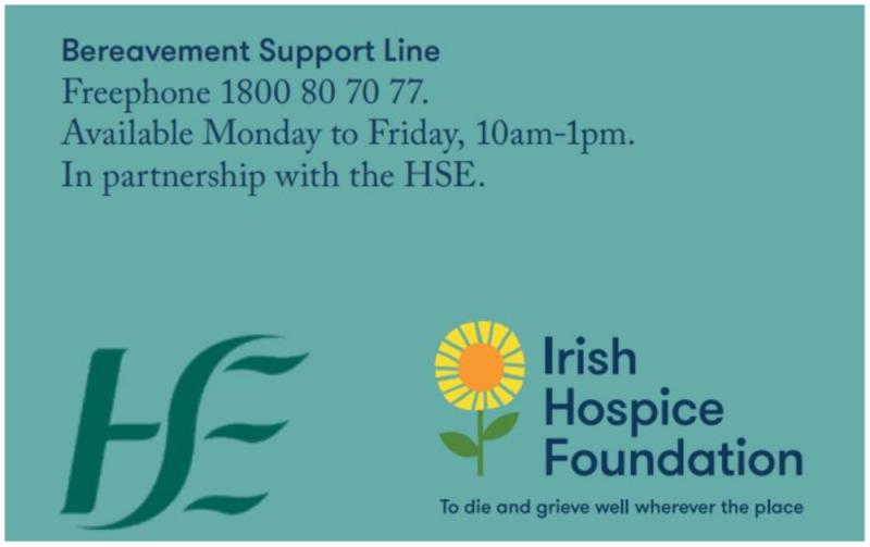 Irish Hospice Foundation  Freephone Bereavement Support service runs every Monday to Friday morning