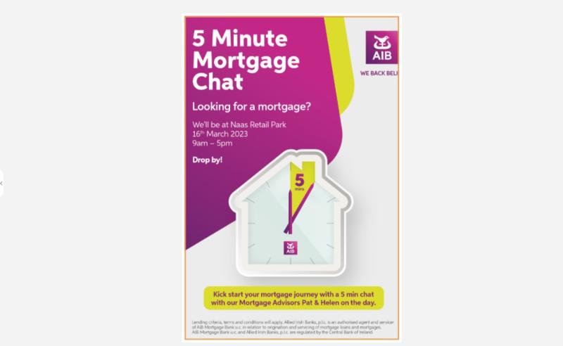 AIB Mobile Mortgage Lounge in Naas Retail Park on March 16 