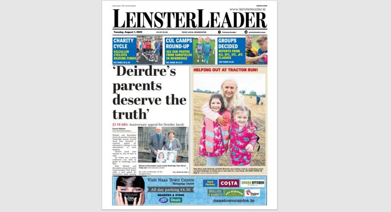 This week's LEINSTER LEADER is in shops and online tomorrow morning 